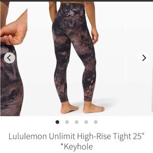 Lululemon Unlimit High-Rise Tight 25" *Keyhole Size 2